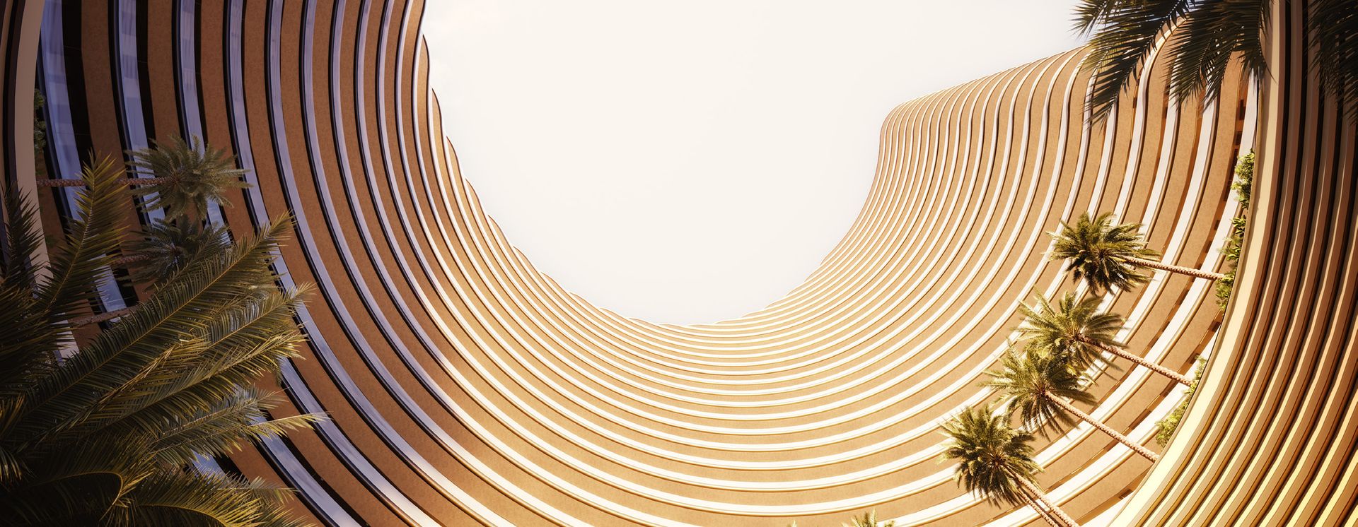 Binghatti Skyflame wave facade looking up