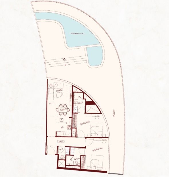 2 Bedroom Royal Suite floor plan