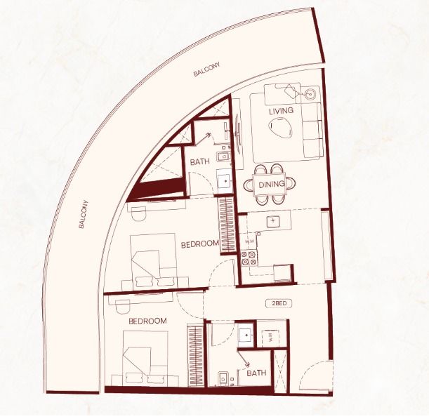 2 Bedroom floor plan