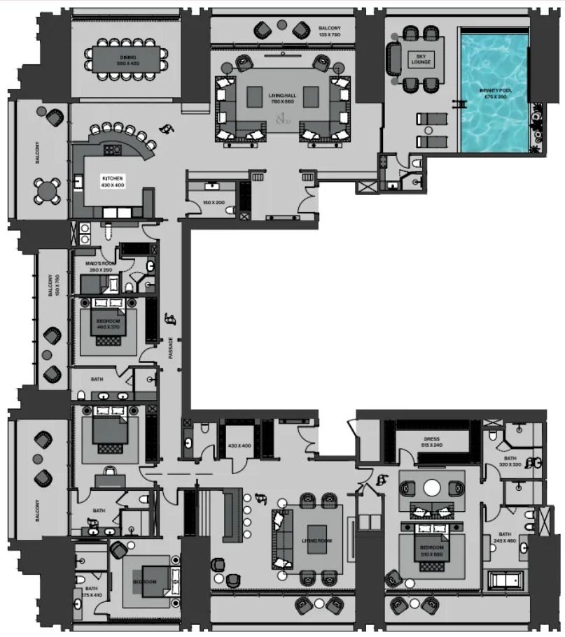 4 Bedroom floor plan