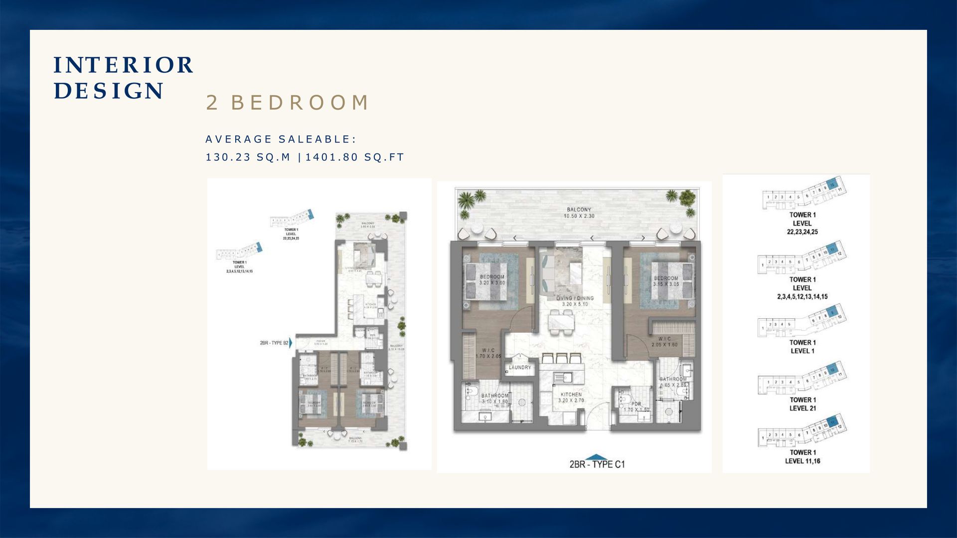 2 Bedroom floor plan — Chelsea Residences