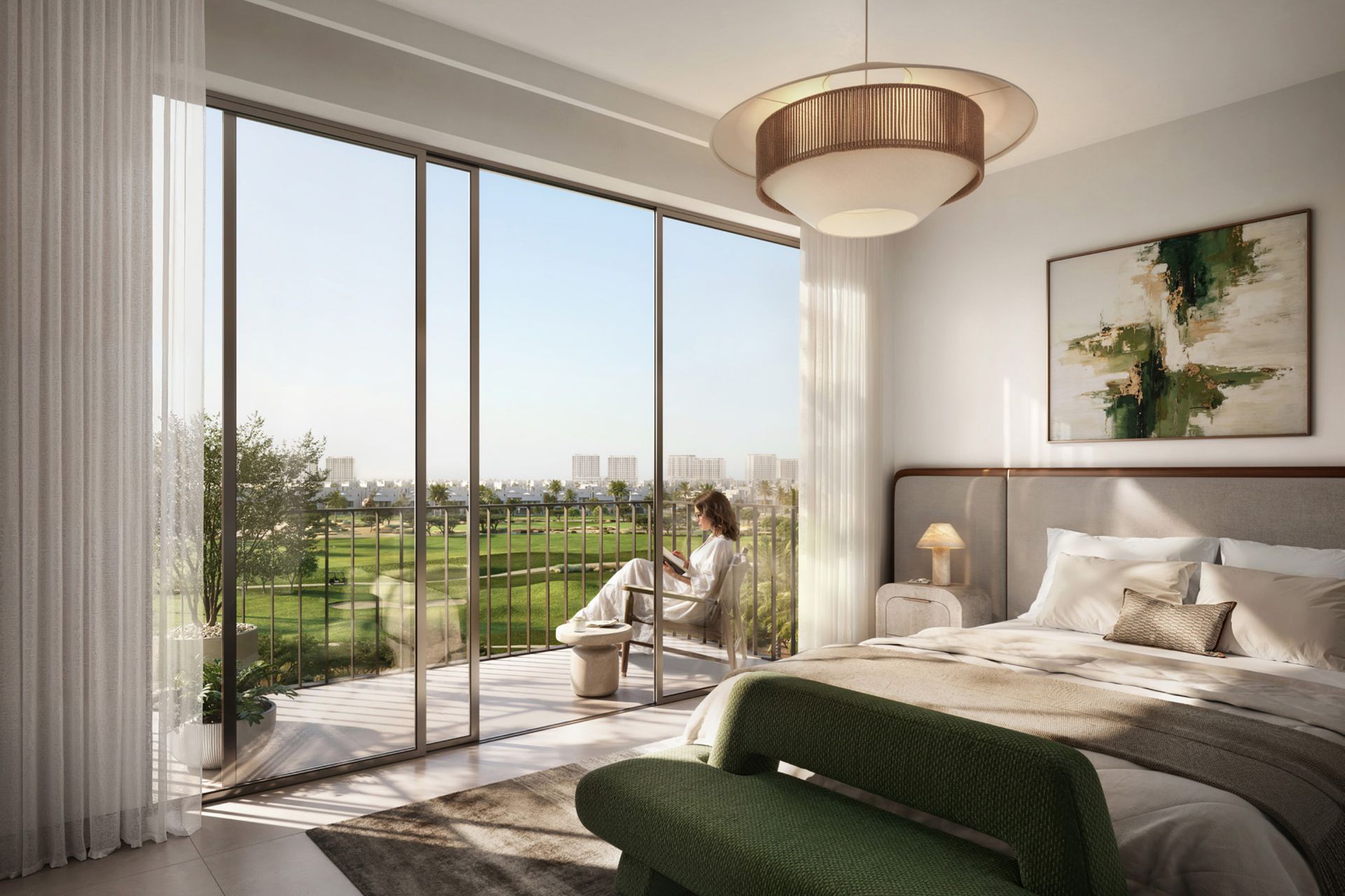 Master bedroom overlooking golf course