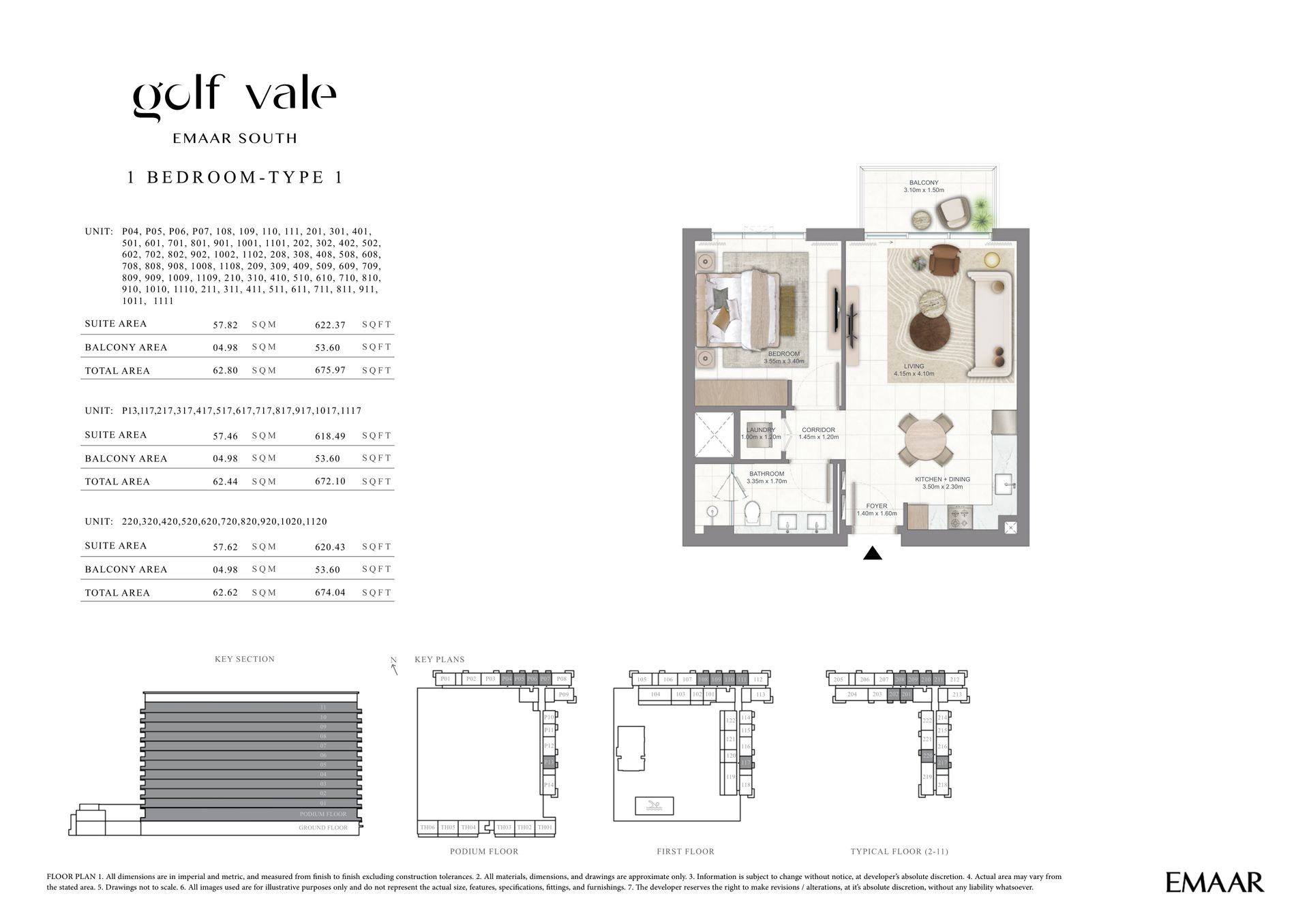 1 Bedroom apartment floor plan