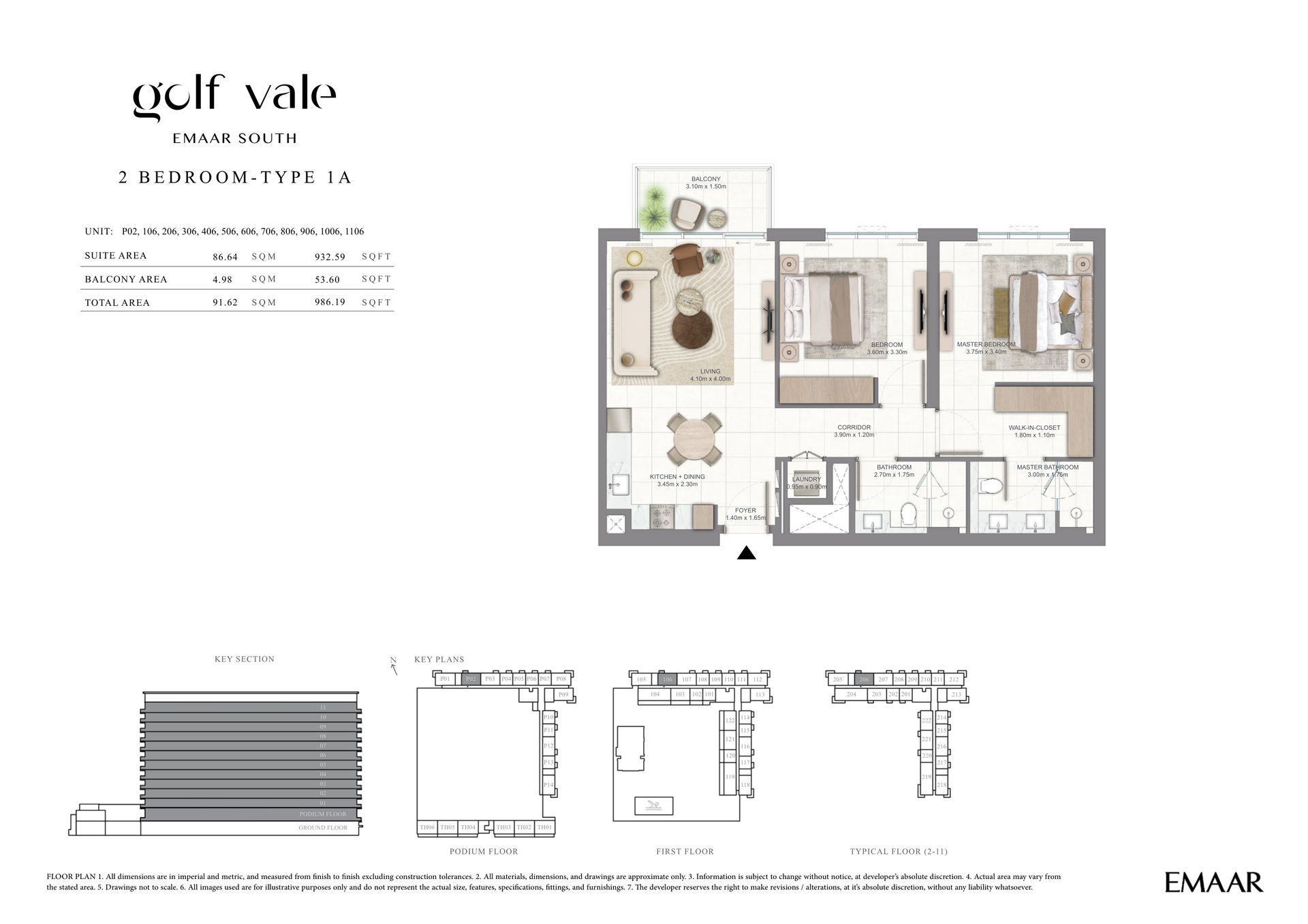 2 Bedroom apartment floor plan