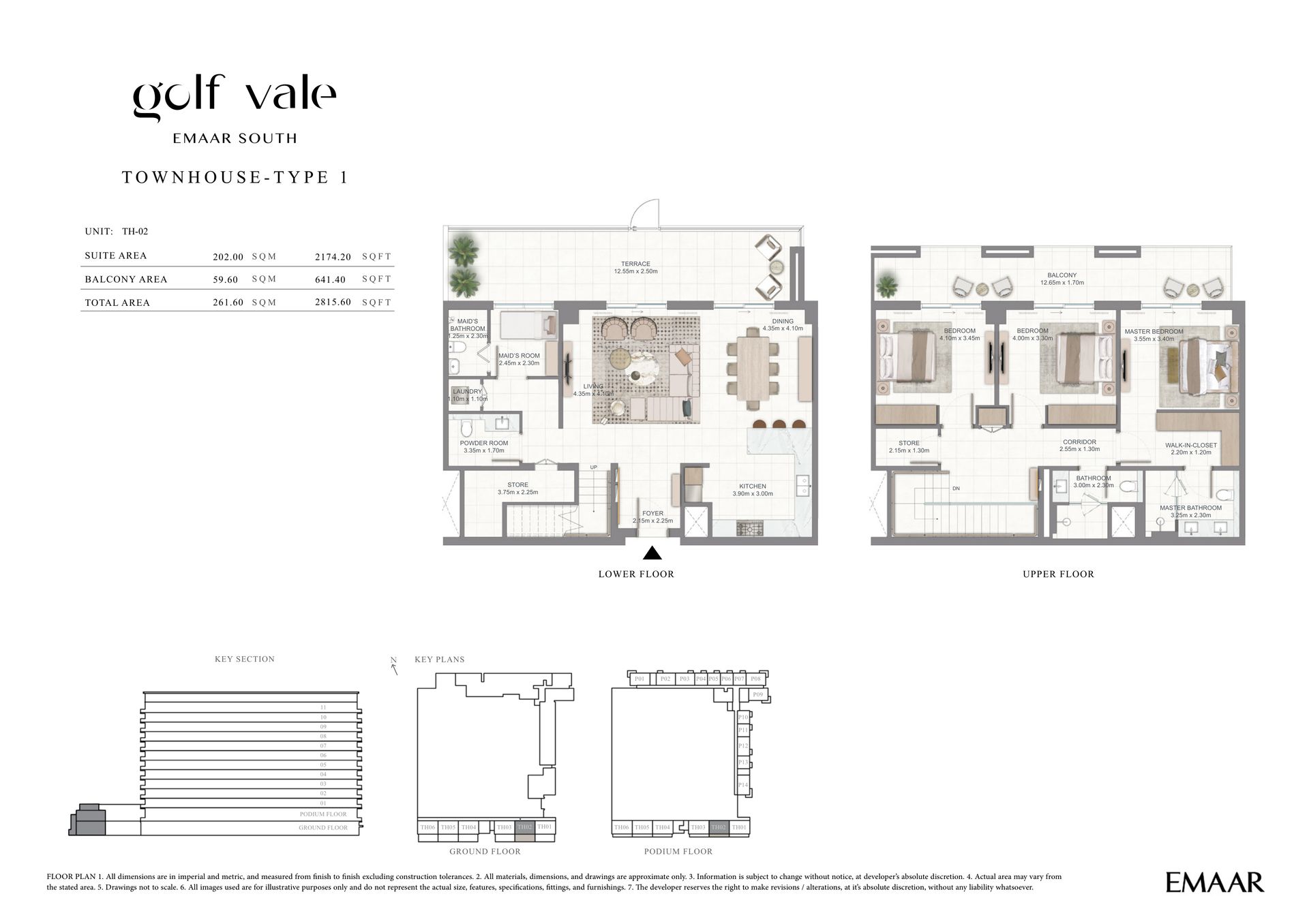 3 Bedroom townhouse floor plan
