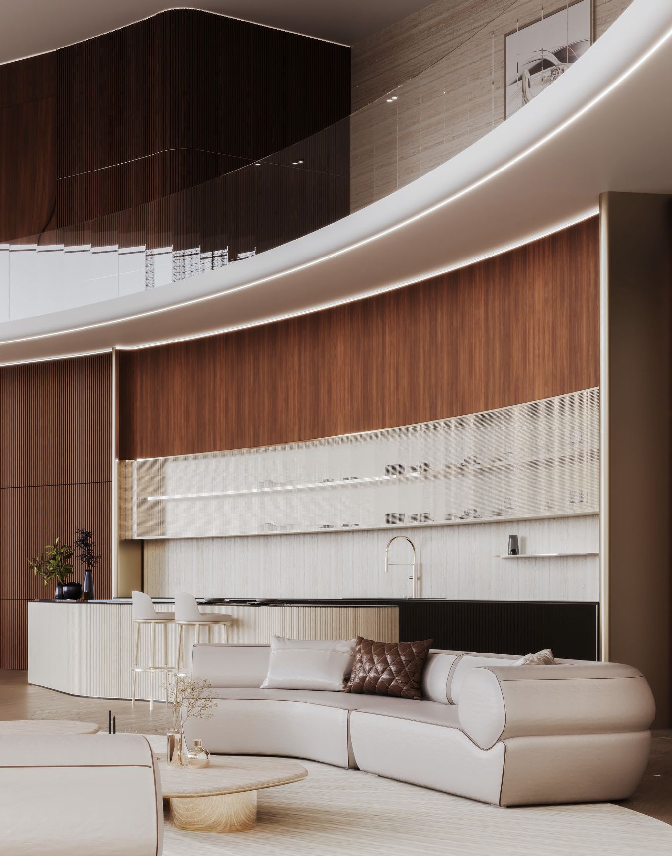Mercedes-Benz Places — Curved living room interior