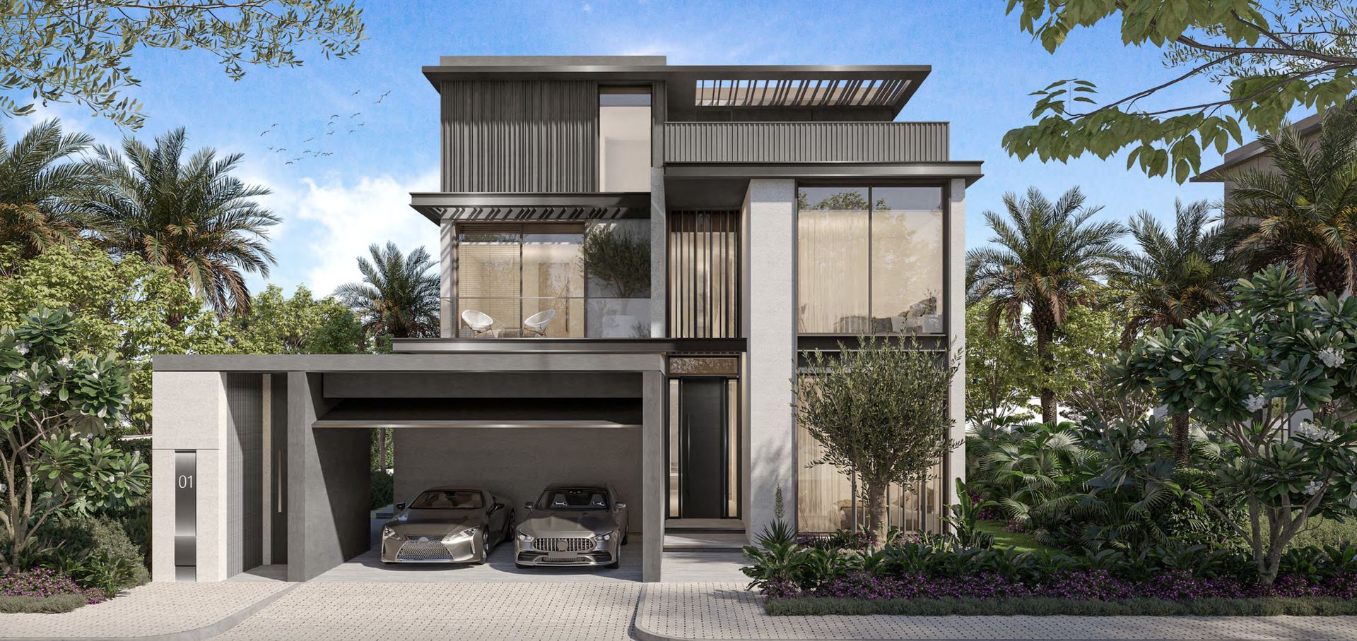 Nad Al Sheba Gardens villa front facade