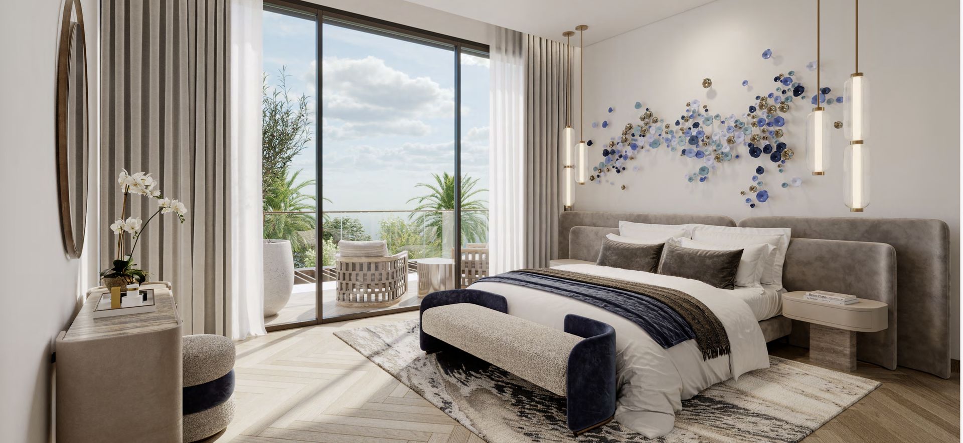 Nad Al Sheba Gardens master bedroom interior