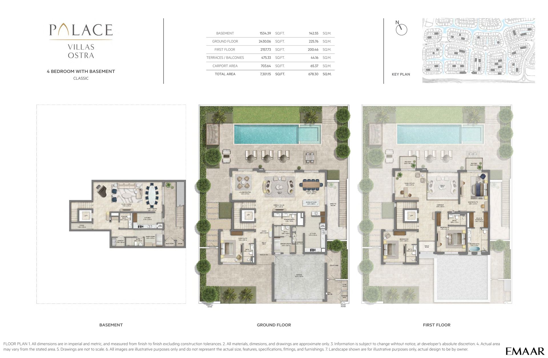 4 Bedroom Villa floor plan — Palace Villas Ostra