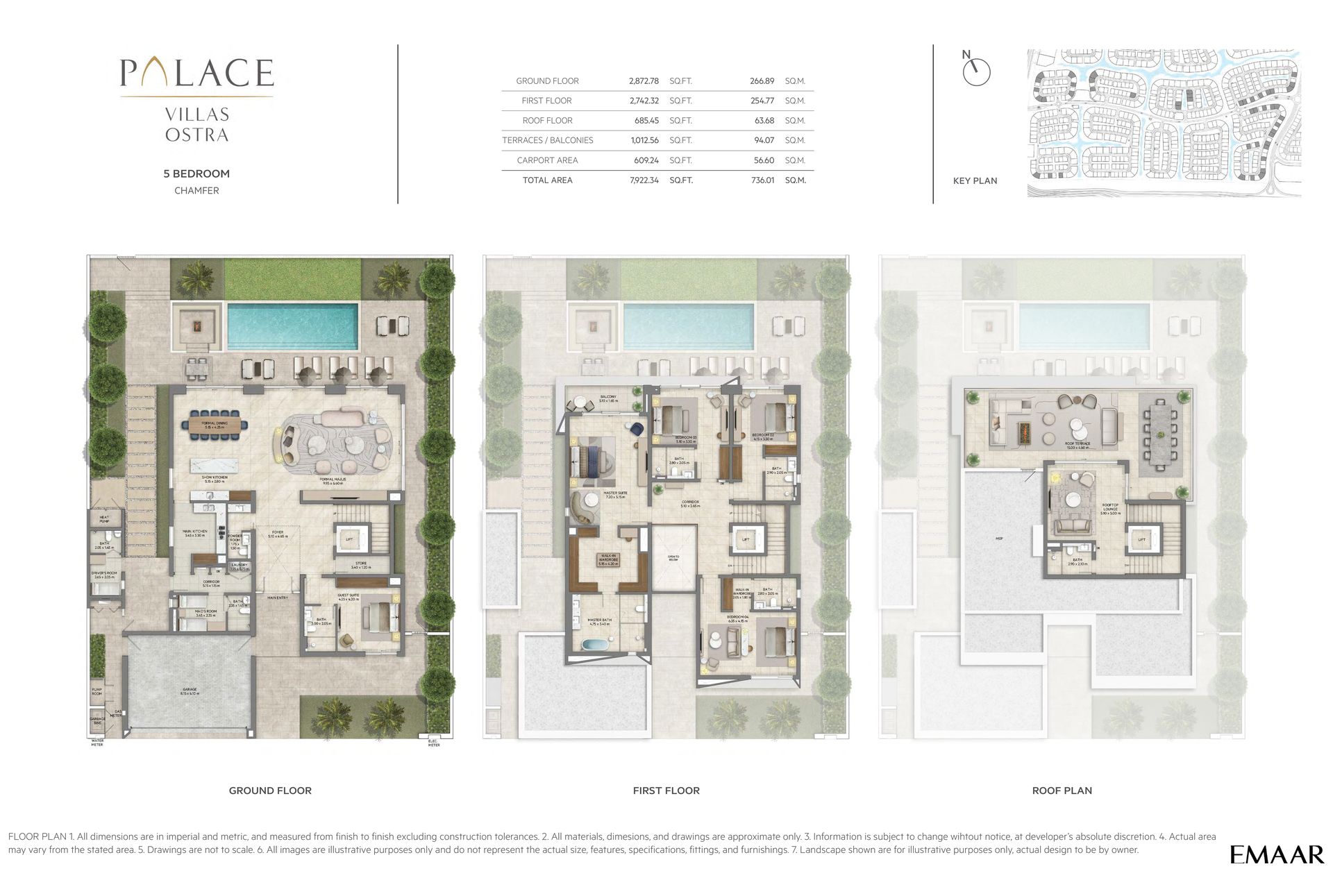 5 Bedroom Villa floor plan — Palace Villas Ostra