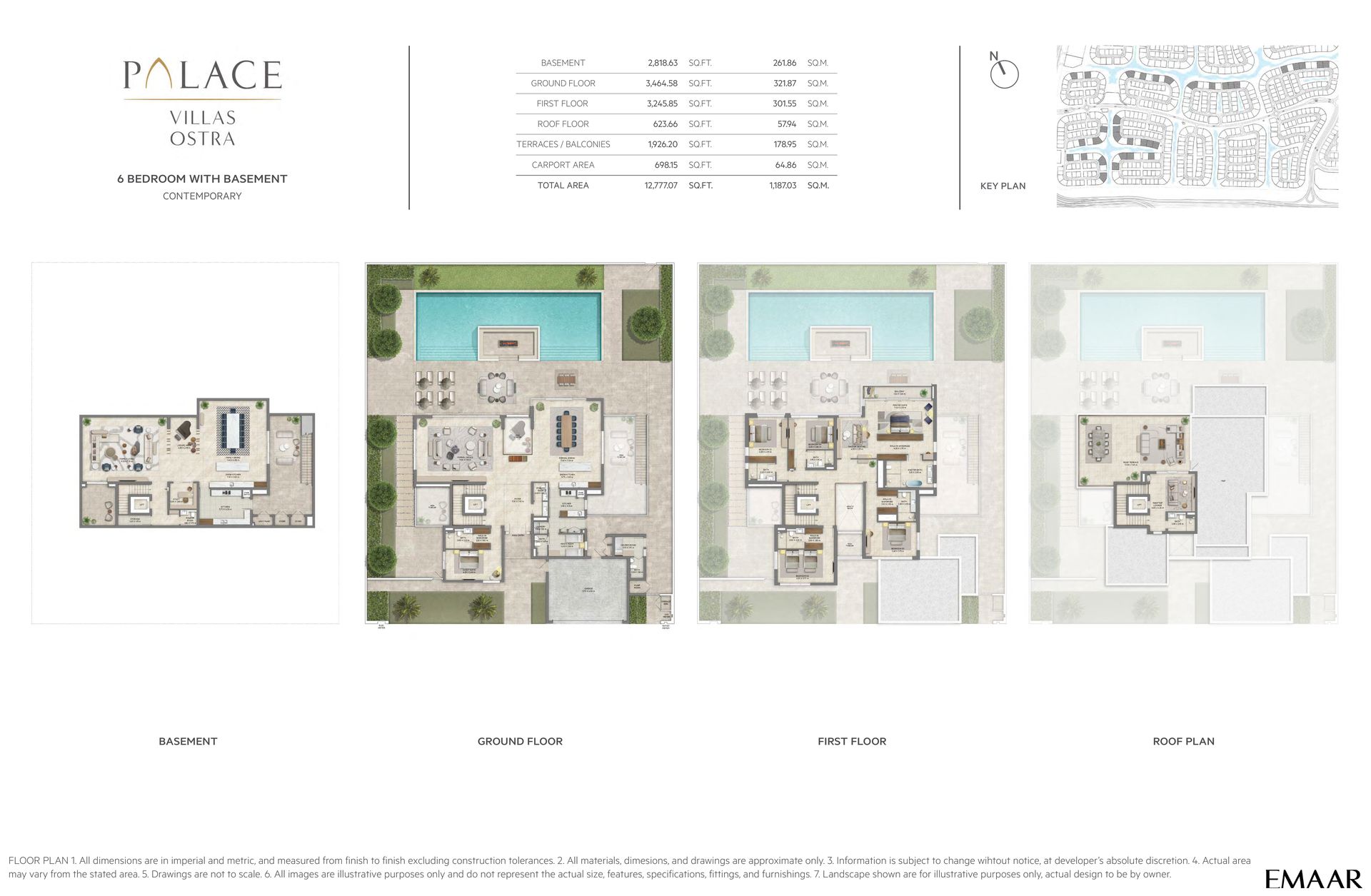 6 Bedroom Villa floor plan — Palace Villas Ostra