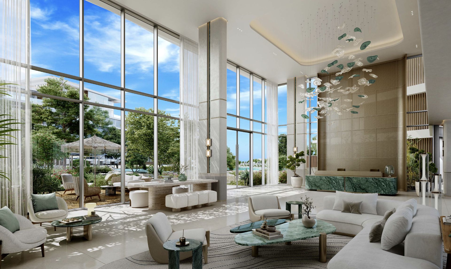 Palm Central — Lobby lounge with sea views