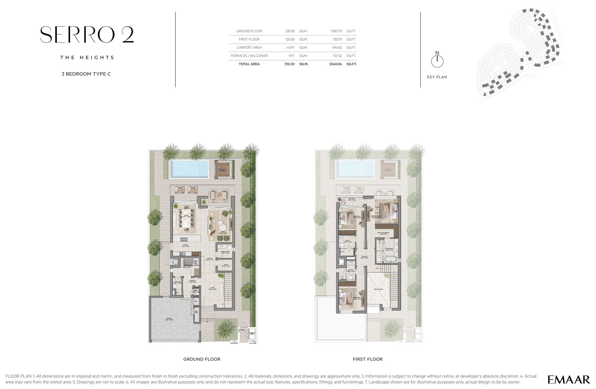 3 Bedroom Type C Villa floor plan — Serro 2