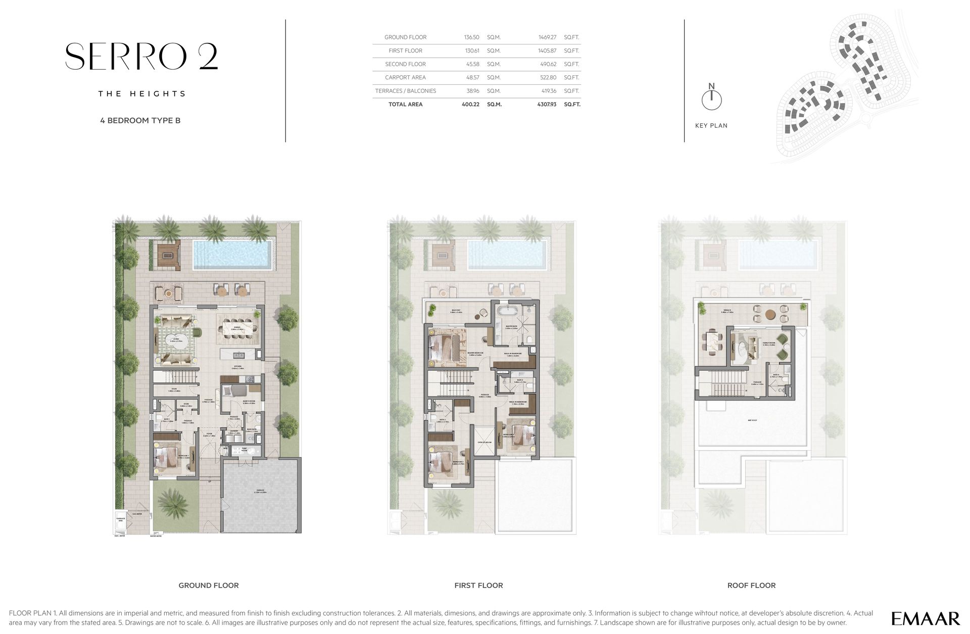 4 Bedroom Type B Villa floor plan — Serro 2