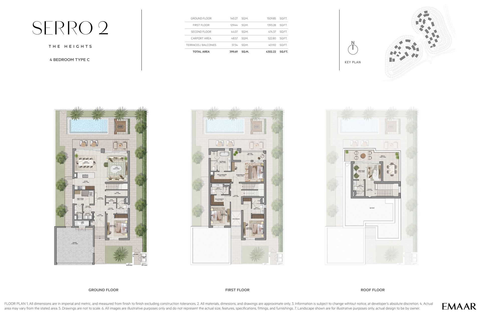 4 Bedroom Type C Villa floor plan — Serro 2