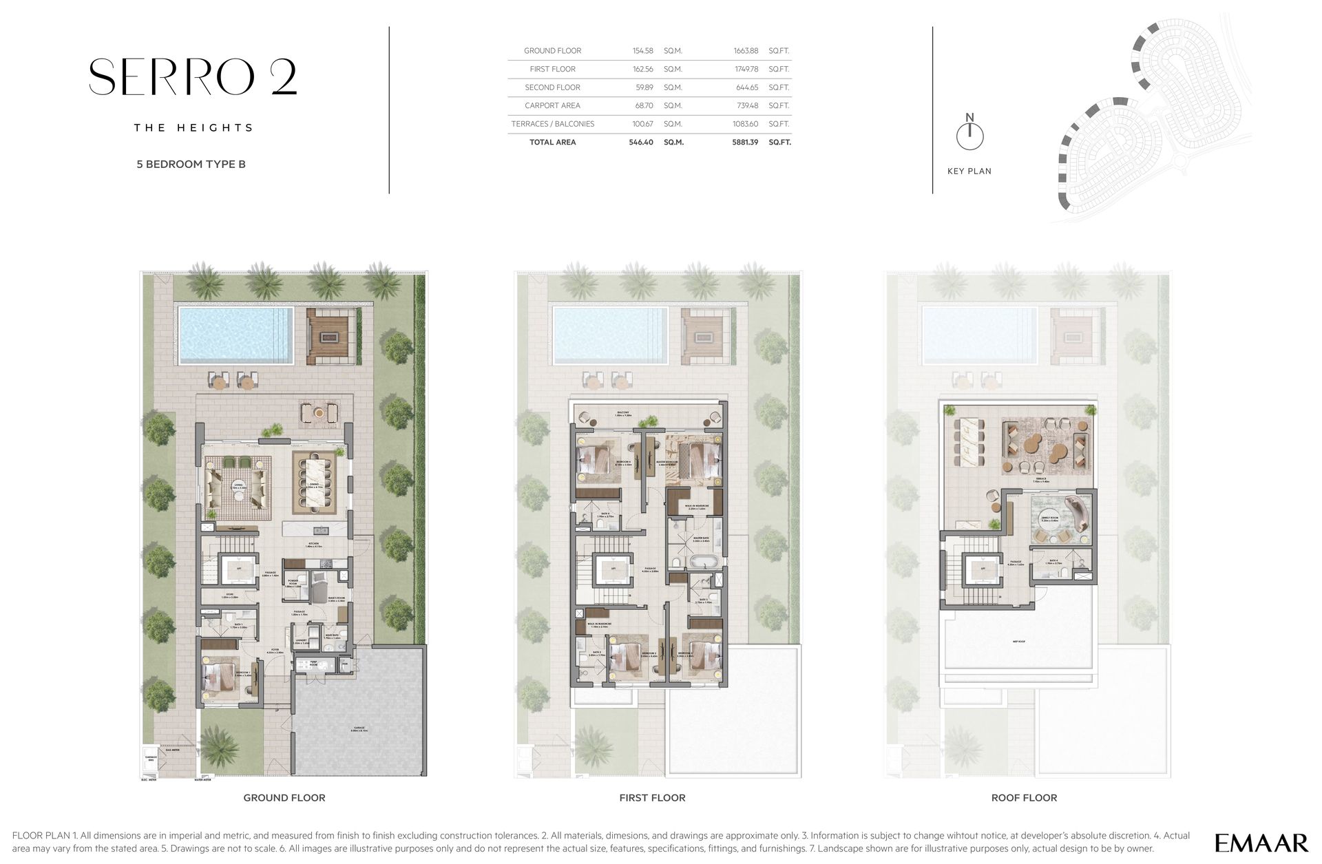 5 Bedroom Type B Villa floor plan — Serro 2