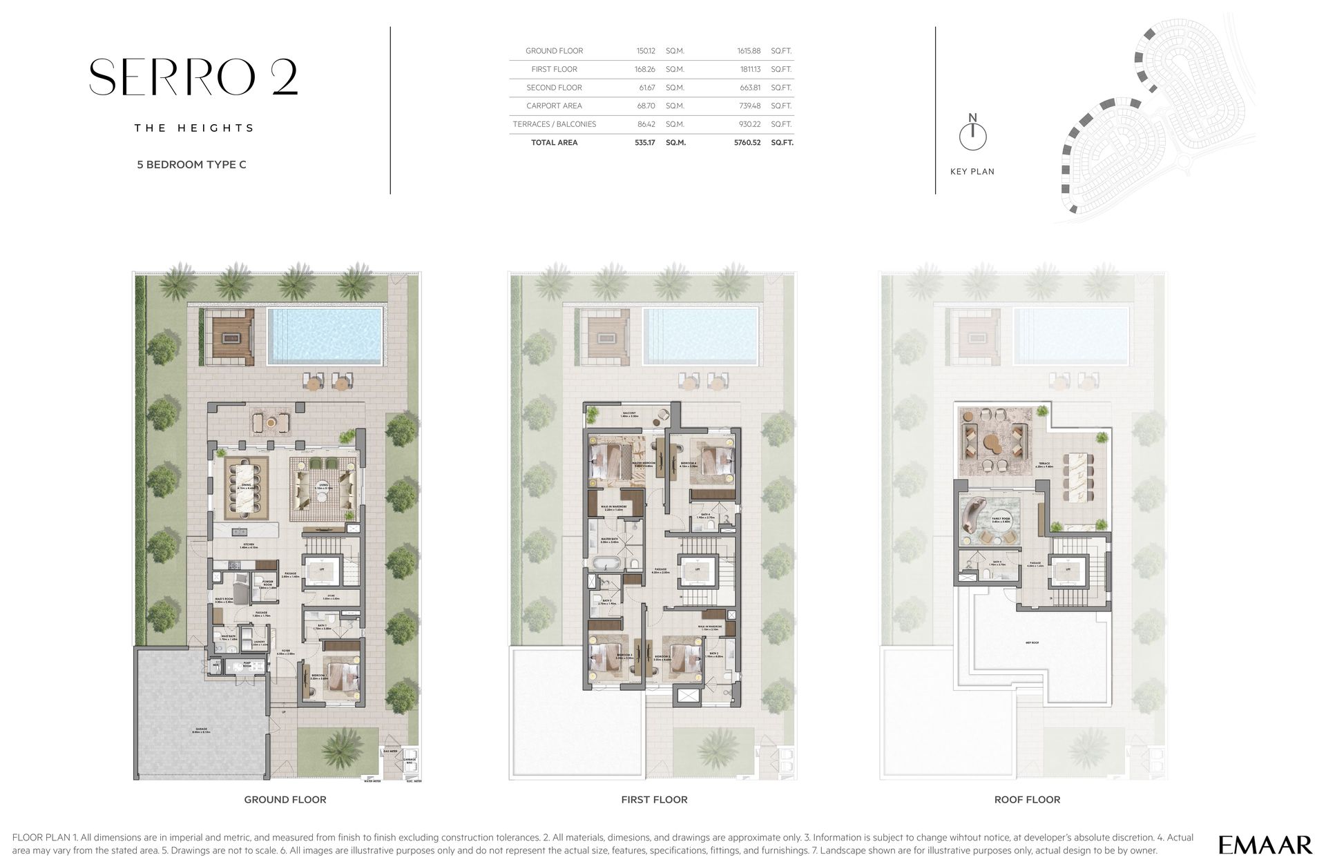 5 Bedroom Type C Villa floor plan — Serro 2